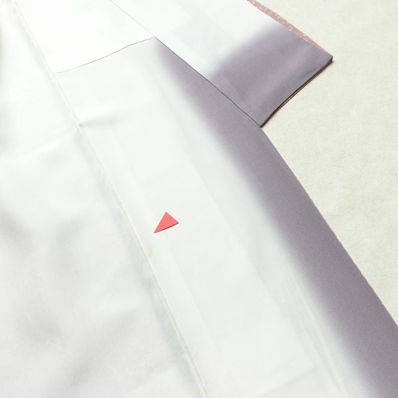 付け下げ 良品 作家物 落款入り 一つ紋付き 正絹 幾何学柄・抽象柄 袷仕立て 身丈165.5cm 裄丈67.5cm フォーマル 着物 ピンク_画像17