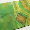 名古屋帯 六通柄 正絹 幾何学柄・抽象柄 松葉仕立て 帯 緑・うぐいす色_画像15