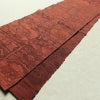 名古屋帯 六通柄 正絹 花柄 通し仕立て 帯 小豆・エンジ_画像9