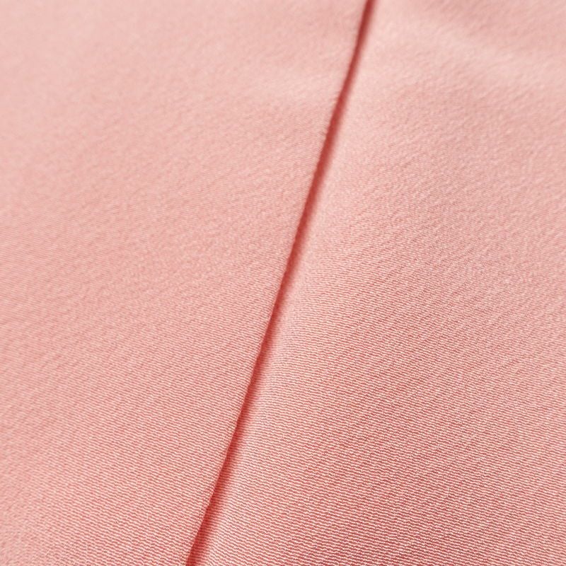 色無地 しつけ糸付き 縮緬 一つ紋付き 正絹 無地 袷仕立て 身丈157cm 裄丈65cm フォーマル 着物 ピンク_画像8