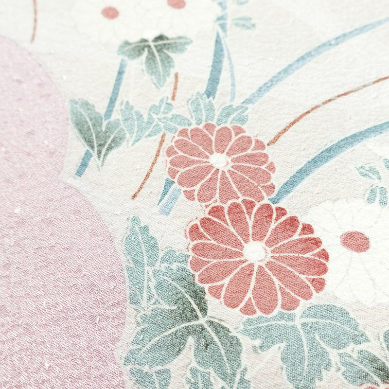 付け下げ 正絹 人物・動物柄 袷仕立て 身丈159.5cm 裄丈65.5cm 箔 フォーマル 着物 紫・藤色_画像9