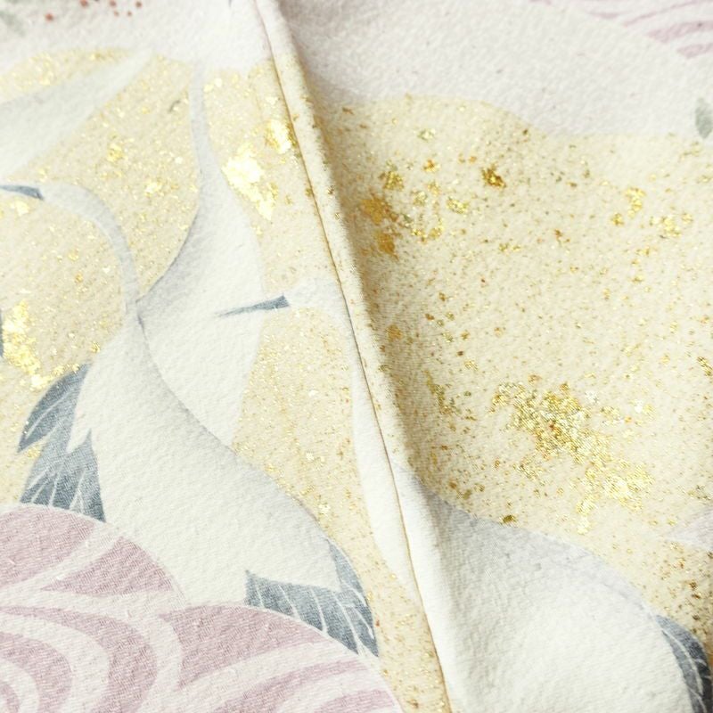 付け下げ 正絹 人物・動物柄 袷仕立て 身丈159.5cm 裄丈65.5cm 箔 フォーマル 着物 紫・藤色_画像10