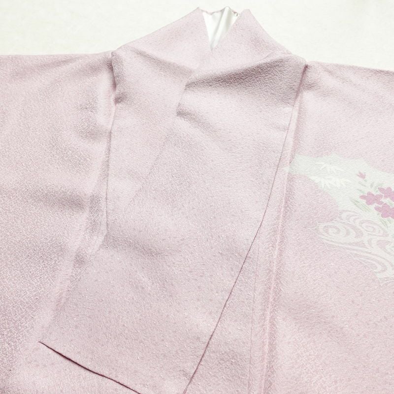 付け下げ 正絹 人物・動物柄 袷仕立て 身丈159.5cm 裄丈65.5cm 箔 フォーマル 着物 紫・藤色_画像16