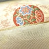 名古屋帯 太鼓柄 正絹 古典柄 名古屋仕立て 箔 金糸 帯 扇子 白_画像5