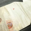 名古屋帯 太鼓柄 正絹 古典柄 名古屋仕立て 箔 金糸 帯 扇子 白_画像11