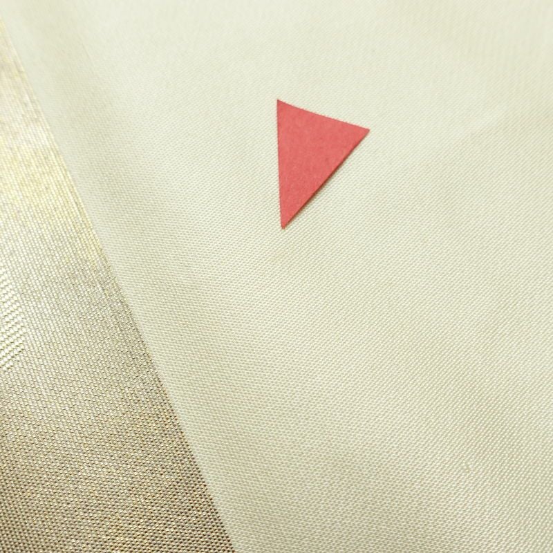 名古屋帯 太鼓柄 正絹 古典柄 名古屋仕立て 箔 金糸 帯 扇子 白_画像12