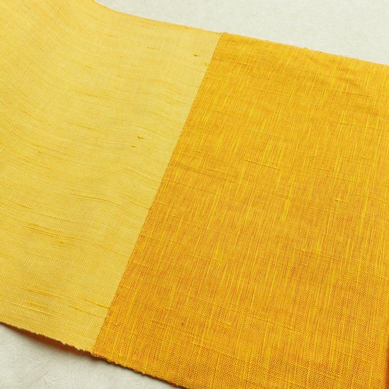 名古屋帯 太鼓柄 良品 正絹 麻の葉柄 松葉仕立て 帯 黄・黄土色_画像18