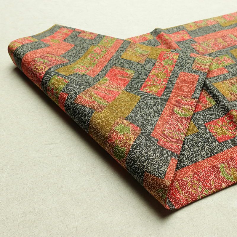 名古屋帯 全通柄 美品 正絹 古典柄 名古屋仕立て 帯 多色使い_画像9