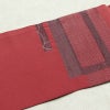 名古屋帯 六通柄 良品 正絹 幾何学柄・抽象柄 名古屋仕立て 一部しつけ糸付き 銀糸 帯 ピンク_画像13