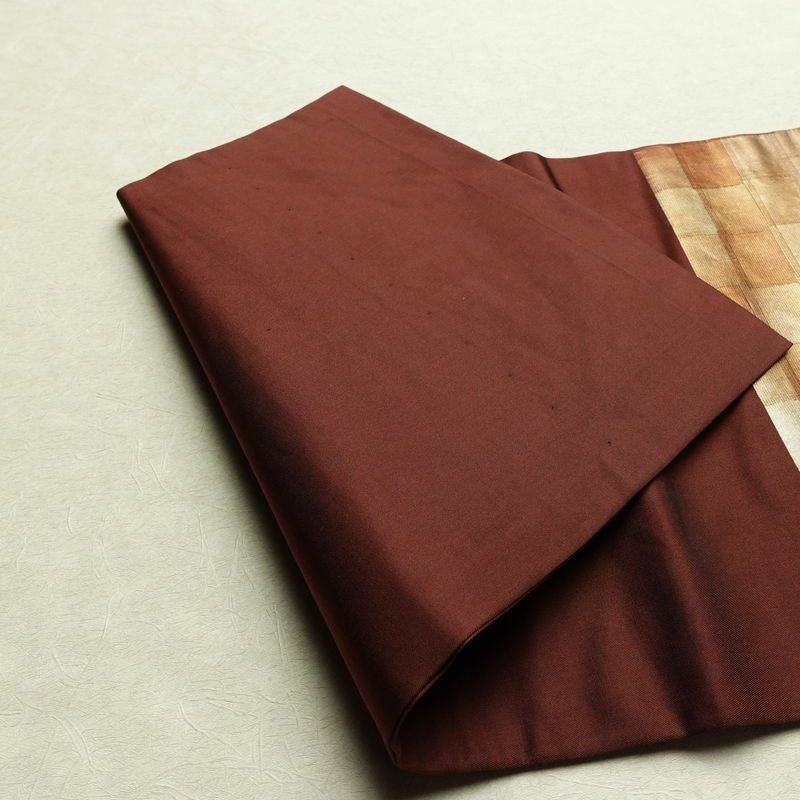 名古屋帯 太鼓柄 正絹 古典柄 名古屋仕立て 箔 帯 茶_画像9