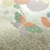 名古屋帯 小袖金彩錦 太鼓柄 良品 正絹 花柄 名古屋仕立て 蝶 箔 帯 白_画像7