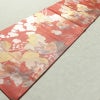 名古屋帯 六通柄 正絹 木の葉・植物柄 名古屋仕立て 箔 帯 ピンク_画像10