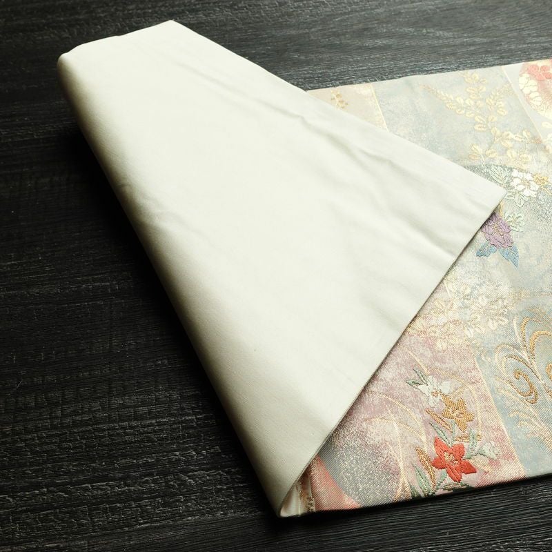 名古屋帯 六通柄 正絹 古典柄 名古屋仕立て 箔 帯 多色使い_画像9