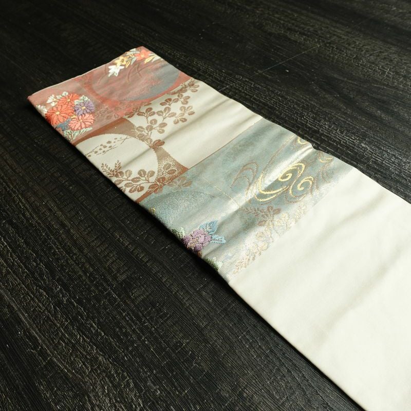 名古屋帯 六通柄 正絹 古典柄 名古屋仕立て 箔 帯 多色使い_画像16