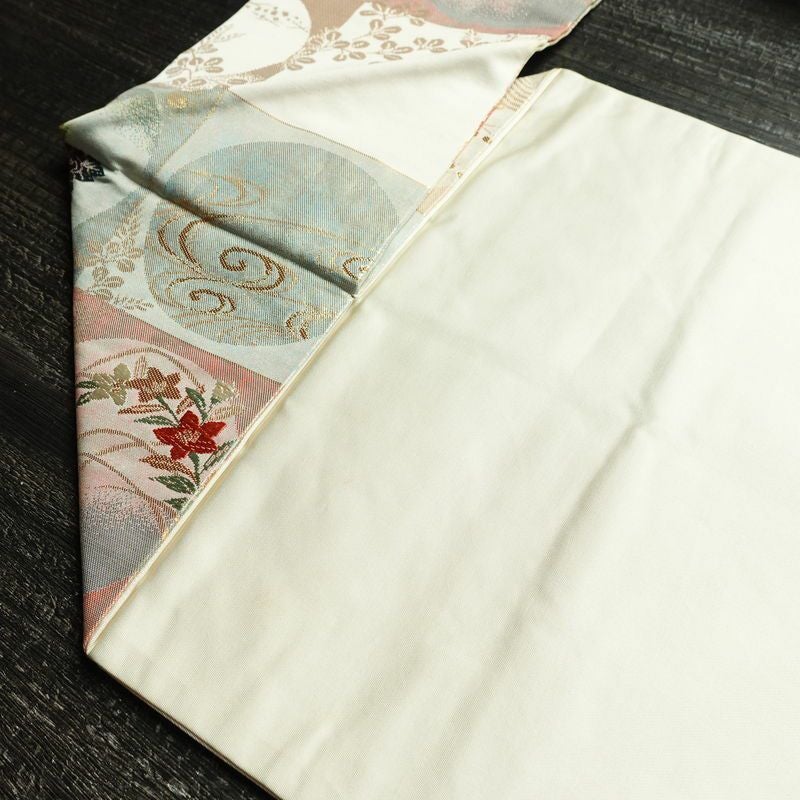 名古屋帯 六通柄 正絹 古典柄 名古屋仕立て 箔 帯 多色使い_画像19