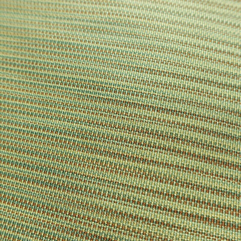 名古屋帯 全通柄 良品 正絹 縞柄・線柄 松葉仕立て 帯 緑・うぐいす色_画像3