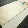名古屋帯 太鼓柄 良品 正絹 古典柄 通し仕立て 刺繍 金糸 銀糸 帯 ベージュ_画像8