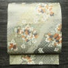 袋帯 六通柄 美品 フォーマル用 正絹 桜 花柄 箔 帯 グレー_画像1