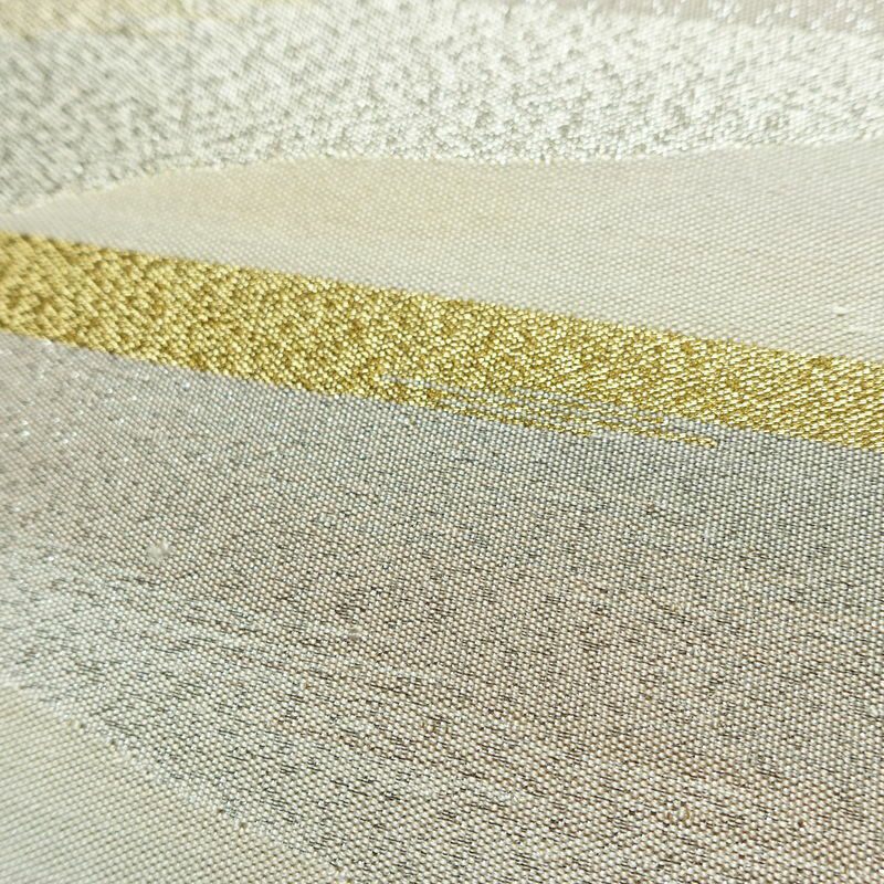 袋帯 六通柄 良品 フォーマル用 正絹 幾何学柄・抽象柄 箔 金糸 帯 金・銀_画像6