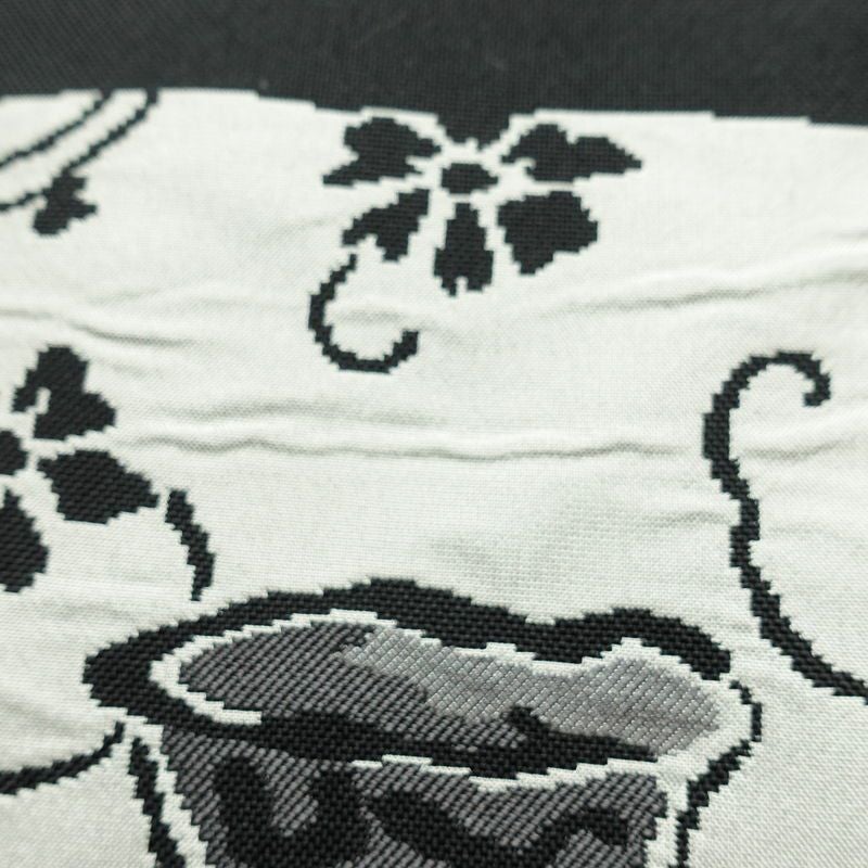 袋帯 六通柄 一般用 正絹 その他の柄 帯 黒_画像3