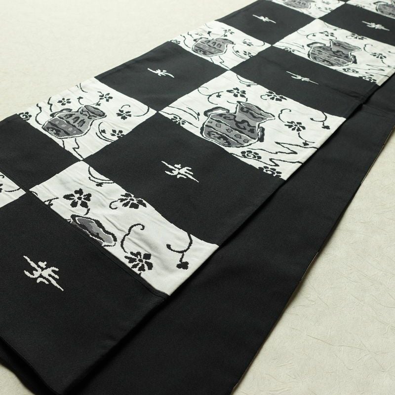 袋帯 六通柄 一般用 正絹 その他の柄 帯 黒_画像8