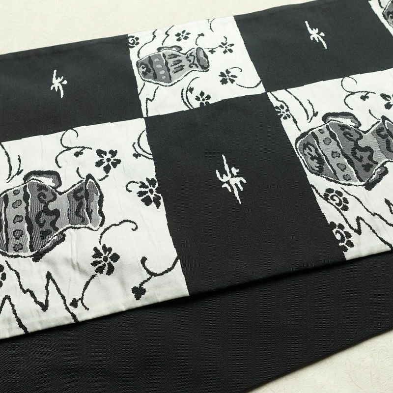 袋帯 六通柄 一般用 正絹 その他の柄 帯 黒_画像10