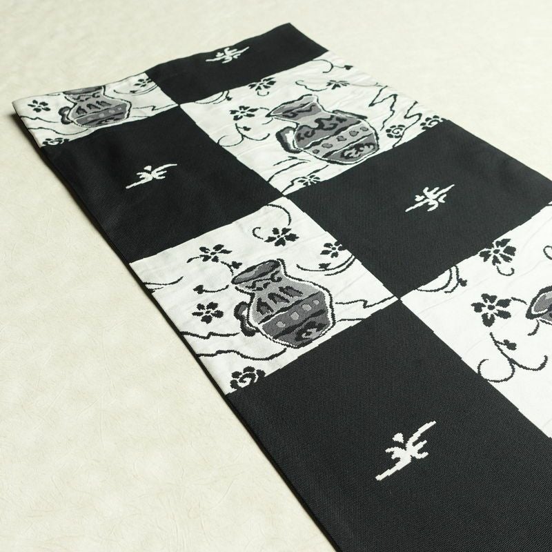 袋帯 六通柄 一般用 正絹 その他の柄 帯 黒_画像17