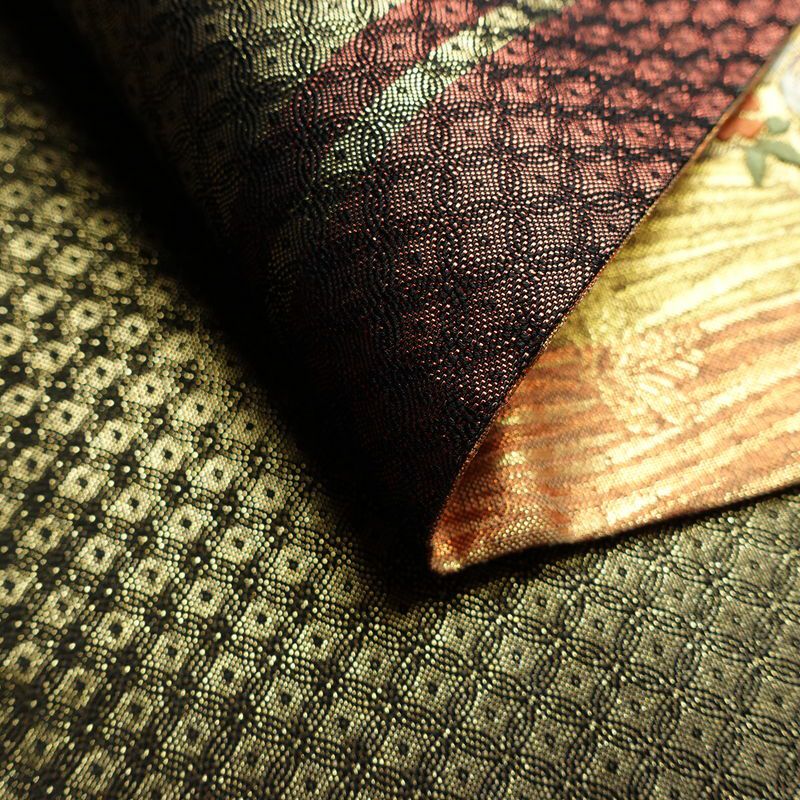 袋帯 六通柄 フォーマル用 正絹 幾何学柄・抽象柄 箔 金糸 帯 多色使い_画像11