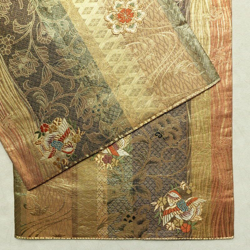袋帯 六通柄 フォーマル用 正絹 幾何学柄・抽象柄 箔 金糸 帯 多色使い_画像14