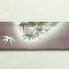 袋帯 太鼓柄 紬地 落款入り 一般用 正絹 木の葉・植物柄 金彩 帯 紫・藤色_画像14