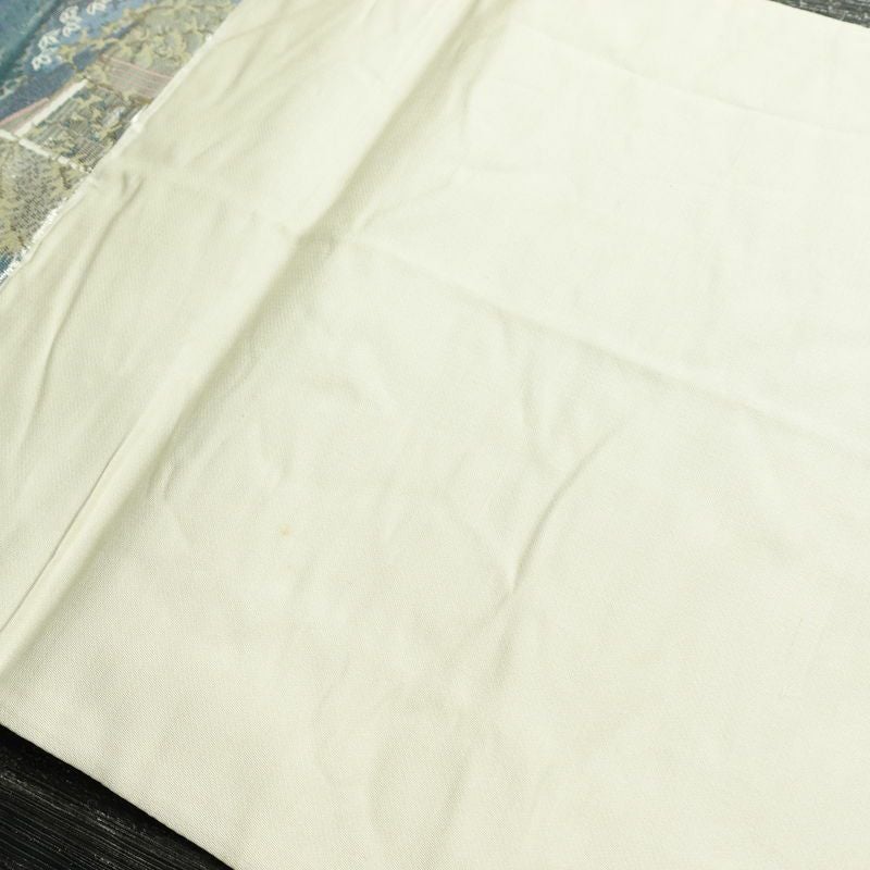 袋帯 祇園新橋辺 名勝百景 六通柄 フォーマル用 正絹 風景柄 箔 帯 白_画像17