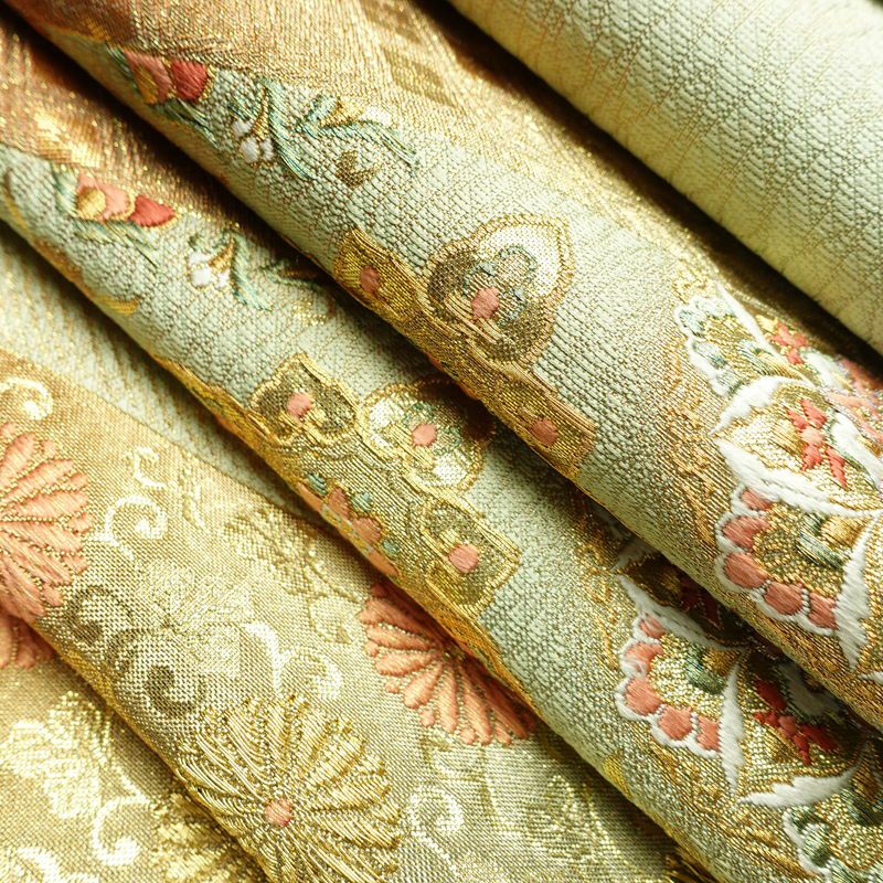 袋帯 六通柄 フォーマル用 正絹 幾何学柄・抽象柄 箔 金糸 帯 緑・うぐいす色_画像21