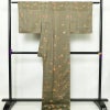 訪問着 良品 正絹 古典柄 袷仕立て 身丈166.5cm 裄丈69.5cm 一部しつけ糸付き 金彩 フォーマル 着物 緑・うぐいす色_画像2