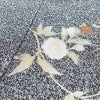 付け下げ 良品 しつけ糸付き 縮緬 正絹 花柄 袷仕立て 身丈162cm 裄丈65cm 箔 刺繍 金彩 フォーマル 着物 黒_画像18