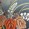 袋帯 六通柄 フォーマル用 正絹 木の葉・植物柄 金糸 帯 青・紺_画像6