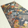 袋帯 六通柄 フォーマル用 正絹 木の葉・植物柄 金糸 帯 青・紺_画像17