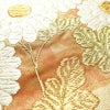 袋帯 太鼓柄 フォーマル用 正絹 花柄 箔 金糸 帯 茶_画像5
