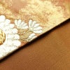 袋帯 太鼓柄 フォーマル用 正絹 花柄 箔 金糸 帯 茶_画像12