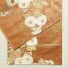 袋帯 太鼓柄 フォーマル用 正絹 花柄 箔 金糸 帯 茶_画像13