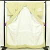 訪問着 良品 縮緬 正絹 花柄 袷仕立て 身丈161.5cm 裄丈63cm 箔 フォーマル 着物 クリーム_画像3