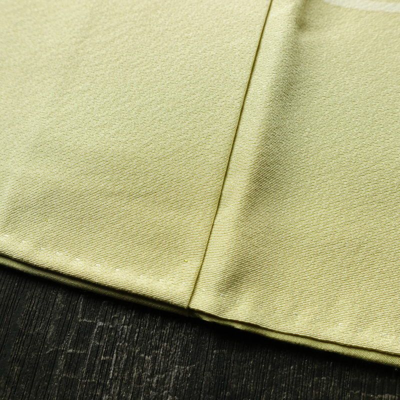 訪問着 良品 縮緬 正絹 花柄 袷仕立て 身丈161.5cm 裄丈63cm 箔 フォーマル 着物 クリーム_画像12