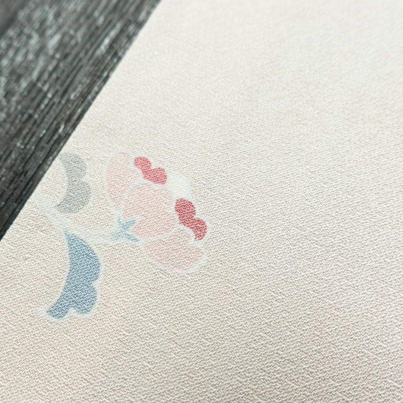 付け下げ しつけ糸付き 正絹 花柄 袷仕立て 身丈154cm 裄丈63cm 共八掛 金彩 フォーマル 着物 グレー_画像9