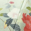 訪問着 縮緬 正絹 花柄 袷仕立て 身丈159cm 裄丈68cm フォーマル 着物 緑・うぐいす色_画像7