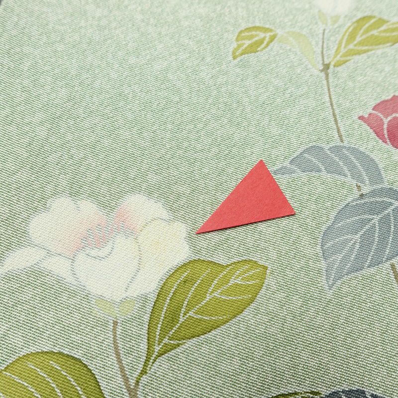 訪問着 縮緬 正絹 花柄 袷仕立て 身丈159cm 裄丈68cm フォーマル 着物 緑・うぐいす色_画像10