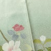 訪問着 縮緬 正絹 花柄 袷仕立て 身丈159cm 裄丈68cm フォーマル 着物 緑・うぐいす色_画像11