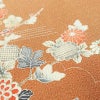 訪問着 縮緬 正絹 花柄 袷仕立て 身丈160.5cm 裄丈67cm 箔 フォーマル 着物 茶_画像8