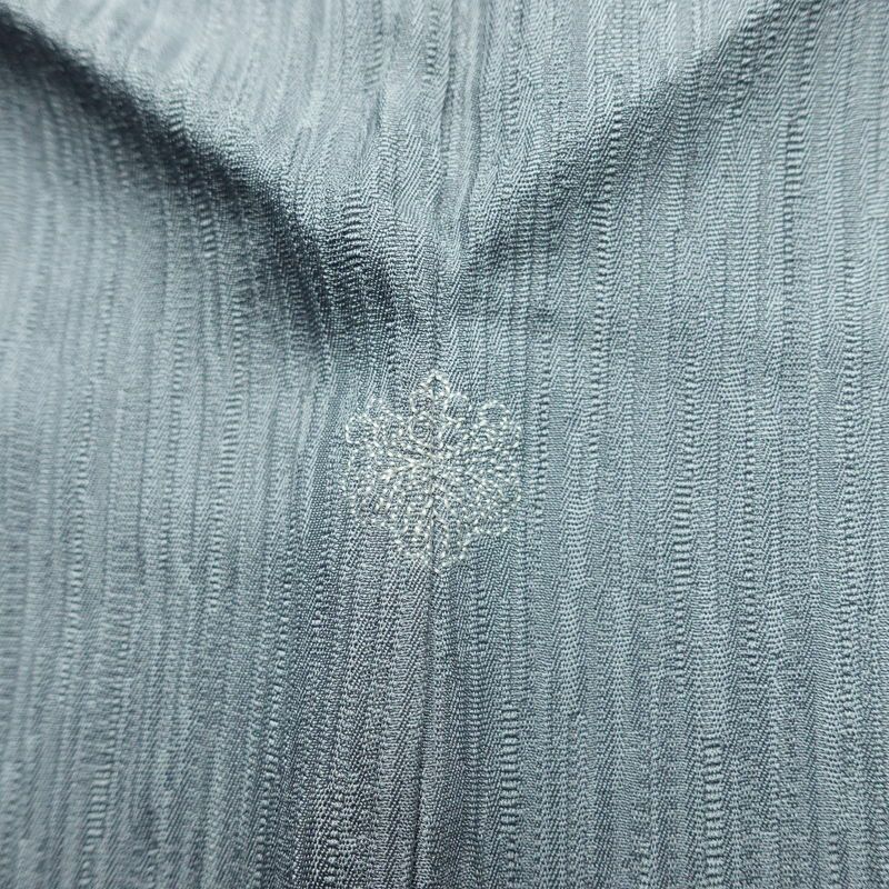 付け下げ 良品 一つ紋付き 正絹 花柄 袷仕立て 身丈155cm 裄丈63.5cm 箔 金彩 フォーマル 着物 青・紺_画像14