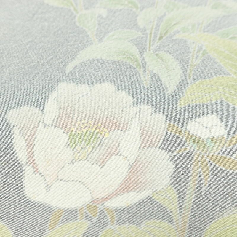 訪問着 縮緬 正絹 花柄 袷仕立て 身丈154cm 裄丈68cm フォーマル 着物 青・紺_画像7