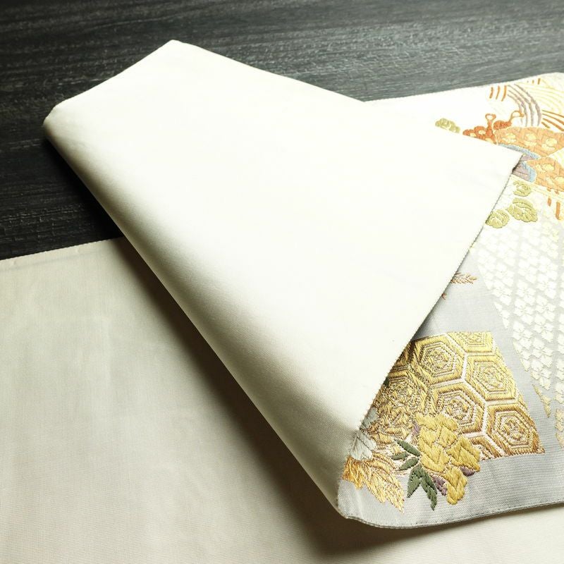 袋帯 六通柄 フォーマル用 正絹 古典柄 箔 金糸 帯 金・銀_画像12