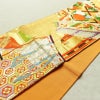 袋帯 王朝絵巻紋 六通柄 フォーマル用 正絹 古典柄 箔 金糸 銀糸 帯 橙_画像12
